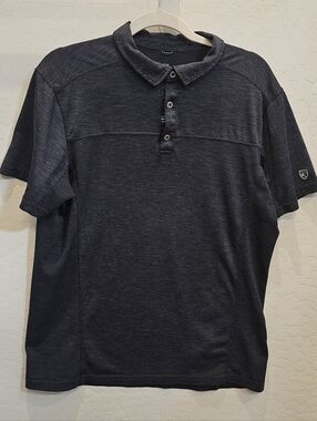 Men's Dark Gray Short-Sleeve Polo Shirt